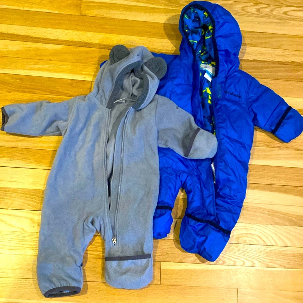Columbia fleece & snow suit 3-6 months.